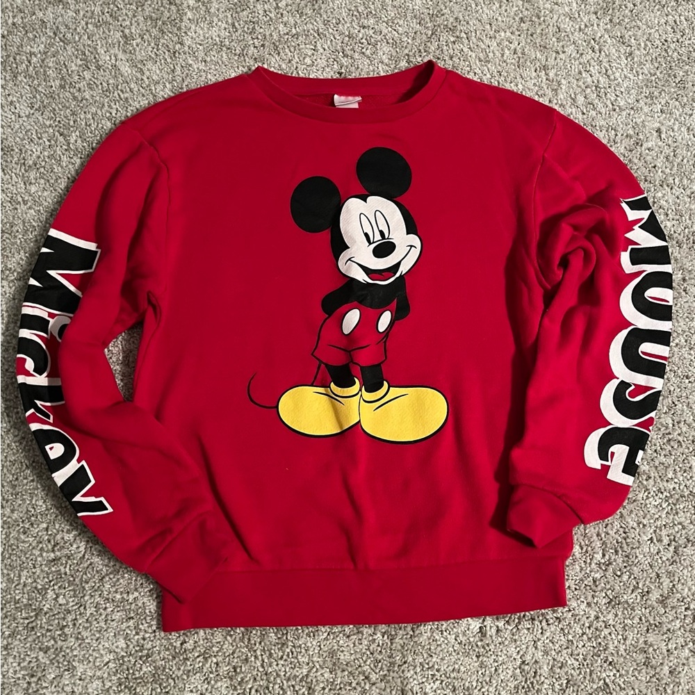 DISNEY Mickey Mouse red sweatshirt youth medium